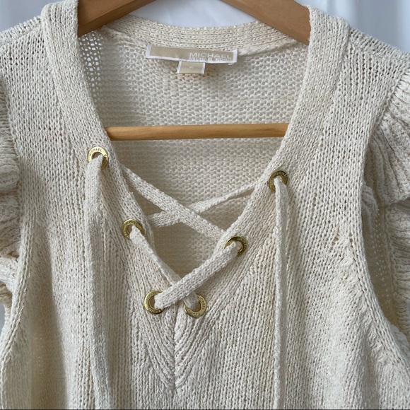 Michael Kors Cream Knitted Top Size Small - Picture 3 of 8